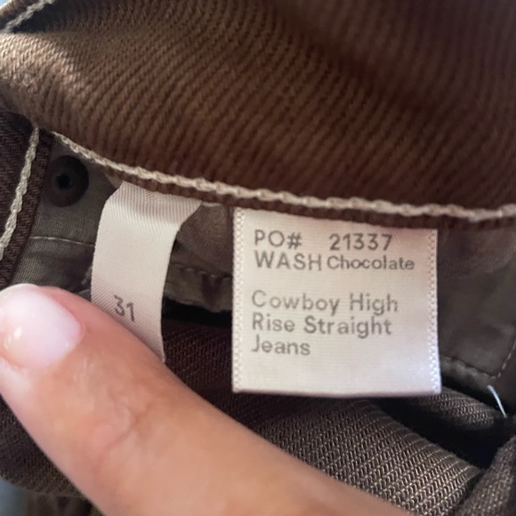 Reformation Jeans Chocolate Brown Cowboy Jeans size 31 - Picture 7 of 10